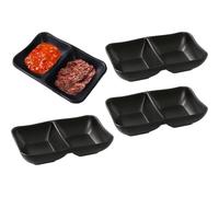 Fituenly Lot De 4 Plats À Sauce Soja Wasabi pour Sushis, Bols À Tremper Noirs, Assiettes À Condiments, Vaisselle, Accessoires De Cuisine