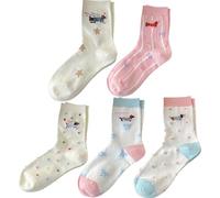 Fituenly Lot De 5 Paires De Chaussettes pour Femmes avec Motif Teckel, Un Cadeau Mignon Amusant pour Les Amoureux des Chiens, Multicolores.