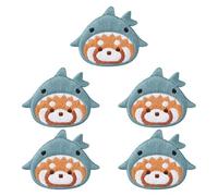 Fituenly Lot De 5 Patchs Brodés en Forme De Requin Mignon, Patchs À Coudre en Forme De Raton Laveur, Patchs Brodés pour Vêtements, Appliqués Animaux De Dessin Animé pour Vestes Sacs À Dos
