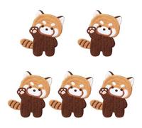 Fituenly Lot De 5 Patchs Brodés Motif Panda Roux, Petits Ratons Laveurs Autocollants, sans, pour Vêtements, Pantalons Sacs, Réparation De Trous pour Duvet