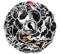 Fituenly Lot de 55 Autocollants Corbeau pour Bouteilles D', Ordinateur Portable, Bagages, Téléphone Portable, Guitare, Skateboard, Décoration d'halloween