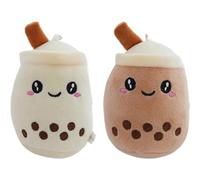 Fituenly Mini Porte-clés, 2 Pièces, Peluches Bubble Tea, Porte-clés Kawaii Bubble Tea pour Sacs À Dos, Peluches Tea Squishmallow, Accessoires, Cadeaux À Thème