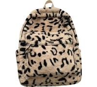 Fituenly Mini Sac À Dos Léopard en Peluche Sac À Dos Mode Sac À Main De Mode Hiver À Grande Capacité Sac À Bandoulière Sac À Sac À Main