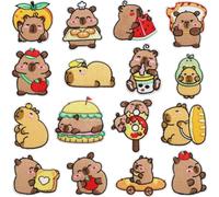 Fituenly Patchs Thermocollants pour Vêtements, 16 Pièces, Jolis Patchs Brodés À Coudre en Forme De Capybara, pour Sacs, Vestes, Chaussures, Décoration