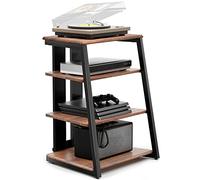 FITUEYES Meuble HiFi à 4 Etagères en Bois et Acier Support pour Platine Vinyle Meuble Audio/Vidéo Capacité de Charge Max. 50KG Structure Solide