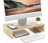FITUEYES Réhausseur d'Écran d'Ordinateur Moniteur Stand en Bois Support de Moniteur PC et TV pour Bureau 42.5x23.5x10cm DT104201WO