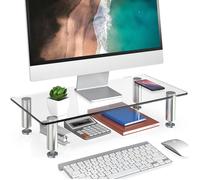 FITUEYES Réhausseur d'Écran d'Ordinateur Portable,Moniteur Stand en Verre,Support de Moniteur PC et TV,38,5x24x7,5cm