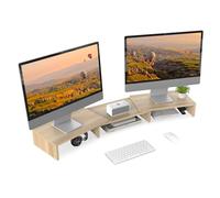 FITUEYES Réhausseur d'Écran en Bois,Support de Moniteur Réglable,Support d'Ordinateur Portable,PC,TV,Imprimante - pour 2 Moniteurs,92,5-108x23,5x10,2cm,Couleur Chêne