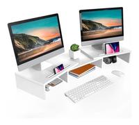 FITUEYES Réhausseur d'Écran Réglable Support d'Ordinateur Portable TV PC Moniteur Stand en Bois 79-111 2x28x10 6cm