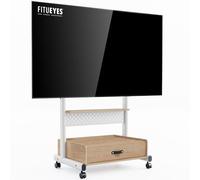 FITUEYES Support TV roulettes pour Téléviseurs de 40 à 85 Pouces,Meuble TV avec Support 7 Réglages de Hauteur 1036-1406 MM jusqu'à 60 kg Max. VESA 600x400 mm