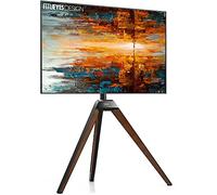 FITUEYES Support TV sur Trépied pour Écran de 32 à 65 Pouces Meuble TV Angle Fait en Bois Hauteur Réglable 1150-1300mm Angle Ajustable ±20° VESA 200x200-400x400mm