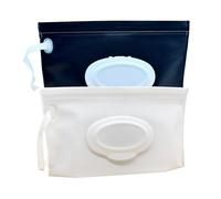 FITULABO Boîte distributeur de lingettes humides portable rechargeable - Lot de 2 porte-lingettes réutilisables pour bébé et pochette pour lingettes humides, distributeur de lingettes pour voyage