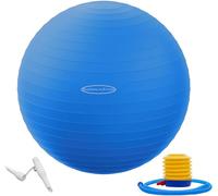 Fitvids Ballon d'exercice Anti-éclatement et antidérapant pour Yoga, Fitness, Accouchement avec Pompe Rapide, capacité de 0,9 kg, Bleu, 66 cm, L