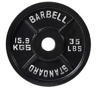 Fitvids Cast Iron Plate Weight Plate for Strength Training and Weightlifting, 2-Inch Center (Olympic), 35LB (Single)