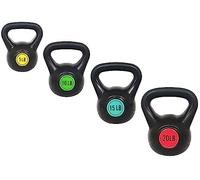 Fitvids Ensemble de 3 kettlebells à large prise en main avec poids de 2,3 kg, 10 kg et 15 kg, lot de 3 kettlebells