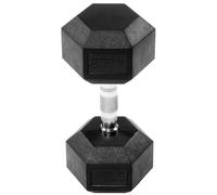 Fitvids Haltères hexagonales recouvertes de caoutchouc par paire ou à l'unité Noir