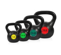 Fitvids Kettlebell Lot de 4 kettlebells pour entraînement de force 2,3 kg, 4,5 kg, 6,8 kg, 9,1 kg