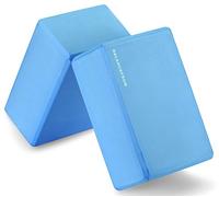 Fitvids Lot de 2 blocs de yoga haute densité, 22,9 x 15,2 x 10,2 cm chacun, Bleu