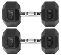 Fitvids Paire d'haltères hexagonaux recouverts de caoutchouc, 16 kg
