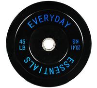 Fitvids Plaque de poids olympique à code couleur avec moyeu en acier, simple, noir