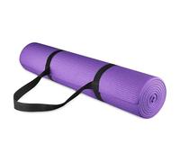 Fitvids Tapis de yoga multi-usages 6,35 mm, haute densité anti-déchirure avec sangle de transport, violet