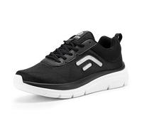 FitVille Chaussures de Marche Homme Extra Larges - Basket Orthopedique Chaussures Sport Sneakers Legere Basket Sport Fitness Homme Confortable Noir Bblanc 46 EU X-Large