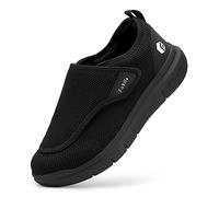 FitVille Chaussures Diabétiques pour Hommes Chaussures Extra-Larges pour Pieds Gonflés Chaussures De Marche Ajustables pour Personnes Âgées Soulagement De La Douleur Au Pied 46 EU Large