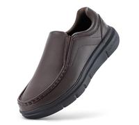 FitVille Chaussures en Cuir Hommes Mocassins Extra-Larges Slip on Chaussures Confortables et Décontractées 44.5 EU X-Large Marron