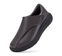 FitVille Chaussures Hommes Extra Large Cuir Synthétique Confortables pour Pieds Gonflés Casual Chaussures avec Fermeture Scratch EasyTop Deluxe V1