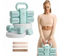FITVRA Haltère Réglable 2 en 1, Kit Musculation et Kettlebell | Poids musculation maison : haltères 1-3 kg, kettlebell 2,5-6,5 kg et 3 bandes élastiques