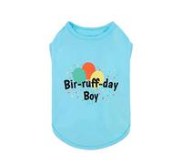 Fitwarm Bir-Ruff-Day Chemise pour chien et chat 100 % coton - Tenue d'anniversaire pour petit chien - Bleu turquoise - Taille M