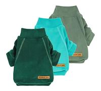 Fitwarm Lot de 3 Pulls en Polaire à col roulé pour Chien, vêtements d'hiver pour Chien de Petite Taille, garçon et Fille, Pull pour Animal de Compagnie, vêtement pour Chat, Vert foncé, Vert Aquatique