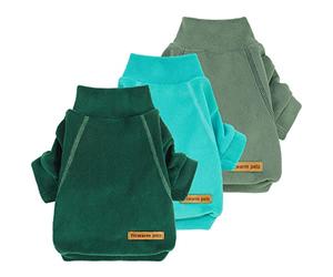 Fitwarm Lot de 3 Pulls en Polaire à col roulé pour Chien, vêtements d'hiver pour Chien de Petite Taille, garçon et Fille, Pull pour Animal de Compagnie, vêtement pour Chat, Vert foncé, Vert Aquatique