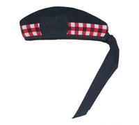FITWORTH Chapeau écossais glengarry écossais en laine noire avec rouge, blanc, noir en dés Highland Scots Cap 4 kilts Army Cornemuse Torrie au sommet, Rouge, blanc, noir en dés, L