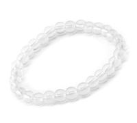FitYo Bracelet en Pierre Naturelle - Amazonite, Améthyste, Onyx, Quartz Rose… - Perles 4, 6, 8 ou 10 mm - Bijou Énergie & Lithothérapie (Quartz Blanc 6 mm)