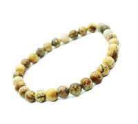 FitYo Bracelet en Pierre Naturelle - Amazonite, Améthyste, Onyx, Quartz Rose… - Perles 4, 6, 8 ou 10 mm - Bijou Énergie & Lithothérapie (Jaspe Paysage 6 mm)