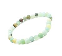 FitYo Bracelet en Pierre Naturelle - Amazonite, Améthyste, Onyx, Quartz Rose… - Perles 4, 6, 8 ou 10 mm - Bijou Énergie & Lithothérapie (Amazonite 6 mm)