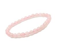 FitYo Bracelet en Pierre Naturelle - Amazonite, Améthyste, Onyx, Quartz Rose… - Perles 4, 6, 8 ou 10 mm - Bijou Énergie & Lithothérapie (Quartz Rose 6 mm)