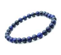 FitYo Bracelet en Pierre Naturelle - Amazonite, Améthyste, Onyx, Quartz Rose… - Perles 4, 6, 8 ou 10 mm - Bijou Énergie & Lithothérapie (Lapis Lazuli 6 mm)