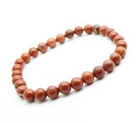 FitYo Bracelet en Pierre Naturelle - Amazonite, Améthyste, Onyx, Quartz Rose… - Perles 4, 6, 8 ou 10 mm - Bijou Énergie & Lithothérapie (Jaspe Rouge 6 mm)