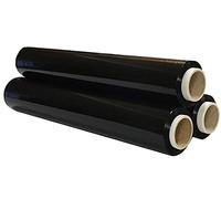 FitYo - Rouleau de Film Plastique Etirable & Noir - Résistant, pour Emballage et Palettes - Protège & Maintient vos Envois - 500 mm x 200 mètres, Epaisseur de 23 Microns - 3 Rouleaux