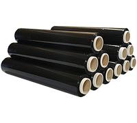 FitYo - Rouleau de Film Plastique Etirable & Noir - Résistant, pour Emballage et Palettes - Protège & Maintient vos Envois - 500 mm x 200 mètres, Epaisseur de 23 Microns - 12 Rouleaux