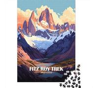Fitz Roy Trek Argentina Landscape Art Idée Noël Puzzle en Bois, 1000 pièces