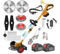 Fiutazge Coupe Bordure sans Fil avec 2 Batteries 21V 4.0Ah, Débroussailleuse Electrique sans Fil 5-en-1,Coupe-Bordures électriques Réglable Pliable,Roues Amovibles pour Jardin Pelouse Entretien