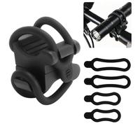 FIUTEKO Support Lampe Vélo Pivotant à 360° - Fixation Universelle pour Lampe Torche 10-40mm, Clip Guidon Antidérapant, Installation Rapide sans Outil, Accessoire Vélo Route & VTT - Noir