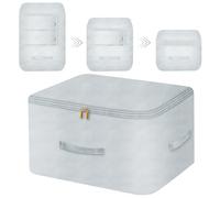 Fivaran Organiseur ultra compact à auto-compression, sac de rangement pour vêtements, couvertures, oreillers, couettes, parures de lit et bien plus encore (gris, XL, 54 x 42 x 60 cm)