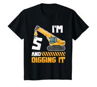 Five 5yr 5th Birthday Construction Boys Girls 5 Years Old T-Shirt