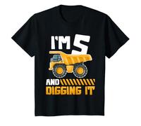 Five 5yr 5th Birthday Construction Boys Girls 5 Years Old T-Shirt