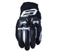 FIVE 830122 Gants de Moto Sport Courts, SF3, Protection 1KP Souplesse Ventilation, Noir & Blanc, L