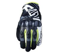 FIVE 830223 Gants de Moto Urbain Haute Performance, RS-C, Coque Protection Carbone, 1KP, Blanc Jaune, XL
